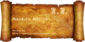Mandula Márk névjegykártya